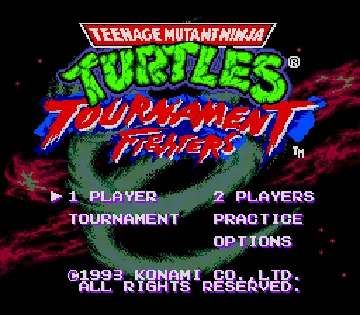 Teenage Mutant Ninja Turtles - Tournament Fighters (Japan) screen shot title